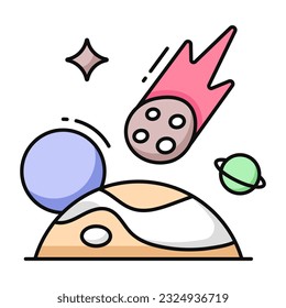 An icon design of meteorite 