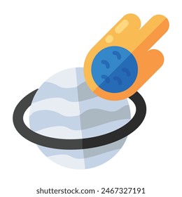 Un diseño de icono de impacto de meteorito aislado sobre fondo blanco