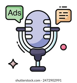Un diseño de icono de anuncio de micrófono