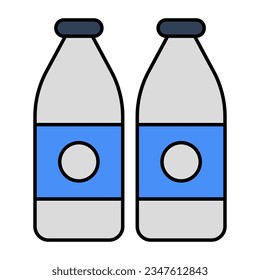 Un diseño de icono de botellas de leche