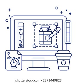 Un diseño de icono del diseño de un paquete de leche 

