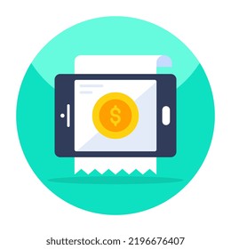 Un diseño de icono de la factura móvil 
