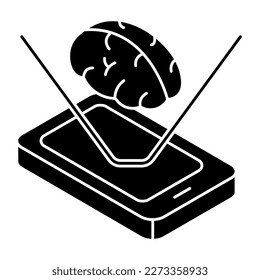An icon design of mobile brain 