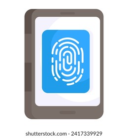 Un diseño de icono de huella digital móvil 

