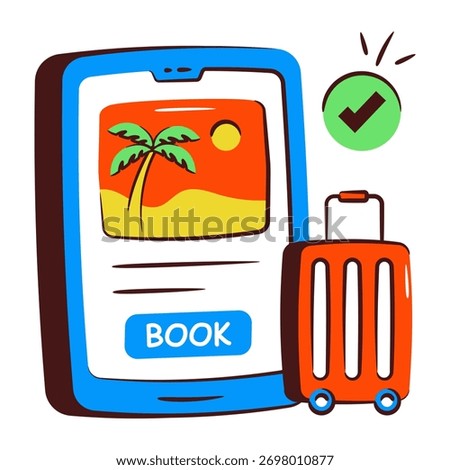 An icon design of mobile hotel booking