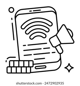 Un diseño de icono del marketing móvil