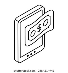 An icon design of mobile money