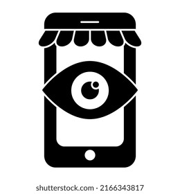 An icon design of mobile shop