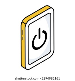 Un diseño de icono de apagado móvil 