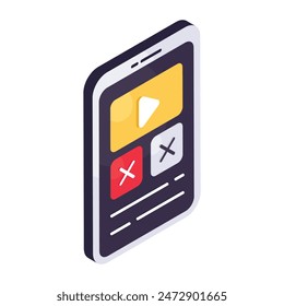 An icon design of mobile video available for download