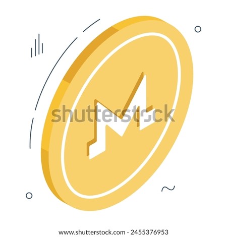 An icon design of monero coin 

