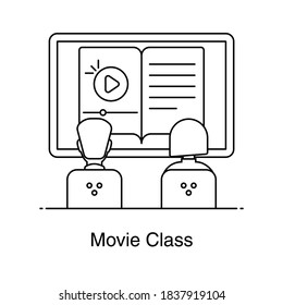 
An icon design of movie class in line vector 
