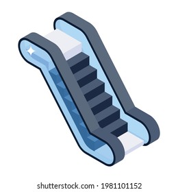 Un diseño de icono de escalera móvil, vector editable 