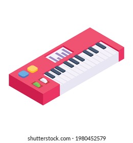 An icon design of musical keyboard, electric piano vector 