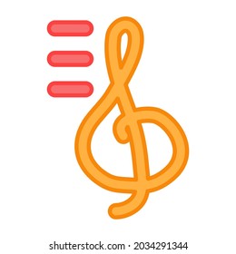 An icon design of musical note