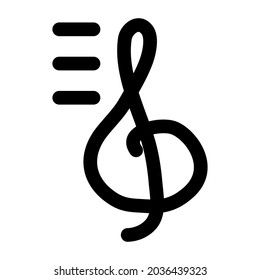 An icon design of musical note