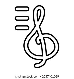 An icon design of musical note