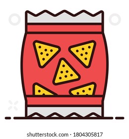 An icon design of nachos, vector of tortilla chips in trendy flat style 