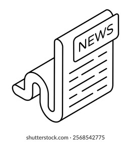 An icon design of newspaper
