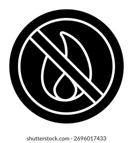 An icon design of no flame burning 