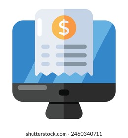 An icon design of online bill