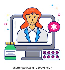 An icon design of online doctor

