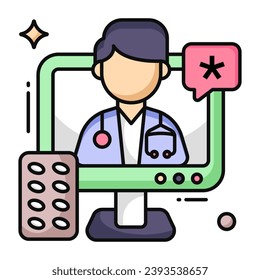 An icon design of online doctor