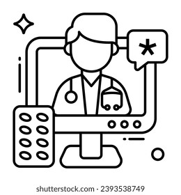 An icon design of online doctor