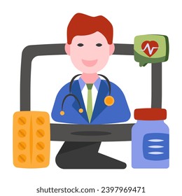 An icon design of online doctor

