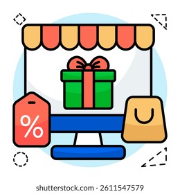 An icon design of online gift