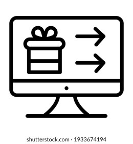 Un diseño de icono de caja de regalo en línea