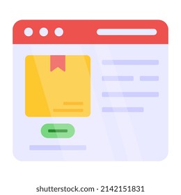 Un diseño de icono de un paquete en línea

