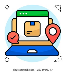 An icon design of online package