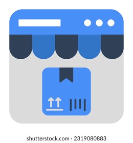 Un diseño de icono de paquete en línea