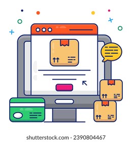 An icon design of online parcel

