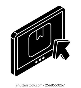 An icon design of online parcel