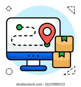 An icon design of online parcel location