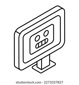 Un diseño de icono de un robot en línea