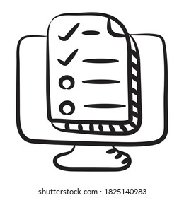 An icon design of online survey in trendy vector 
