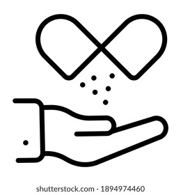 An icon design of open pill, editable vector