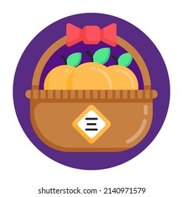 Diseño de icono de Am, cesta de naranja, vector editable 

