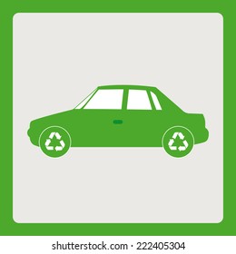 Icon design over green background, vector illustration