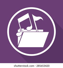 Icon design over purple background, vector illustration