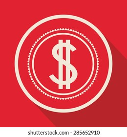 Icon design over red background, vector illustration