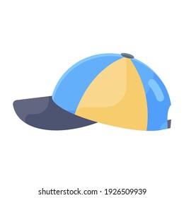 
An icon design of p cap, flat vector of sports accessory 