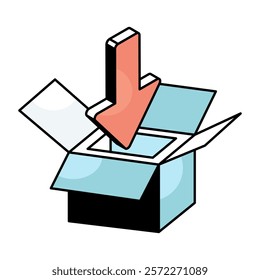 An icon design of packing