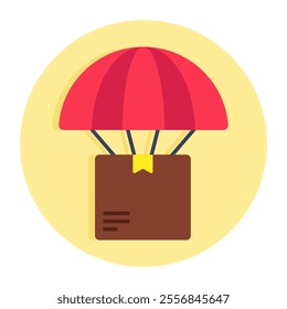 An icon design of parachute delivery