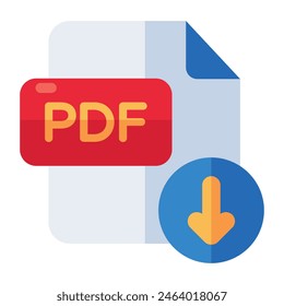 An icon design of pdf file download