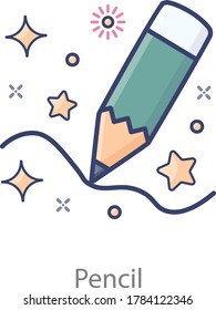 An icon design of pencil, writing tool in modern editable style 