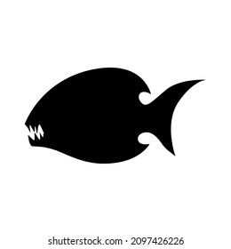 diseño de iconos, ilustración de forma de pez piranha